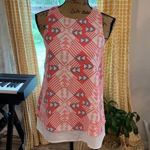Cover Stitched size Small Aztec print tank